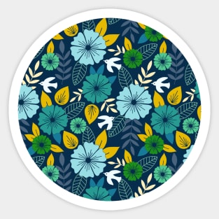 Scandinavian flowers and birds Sticker